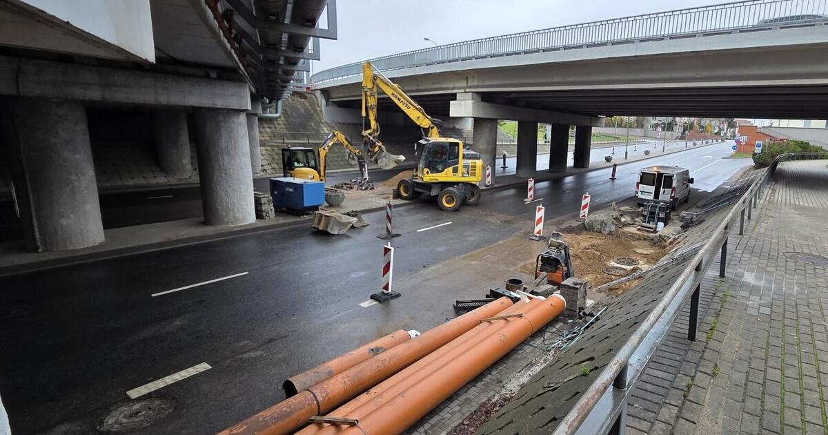 Baigiami intensyvūs paviršinių nuotekų tinklų remonto darbai ties H. Manto g. viaduku