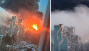 Apokaliptiniai vaizdai Ternopilyje: Rusija dronais ir raketomis atakavo devynaukščius - 15min.lt