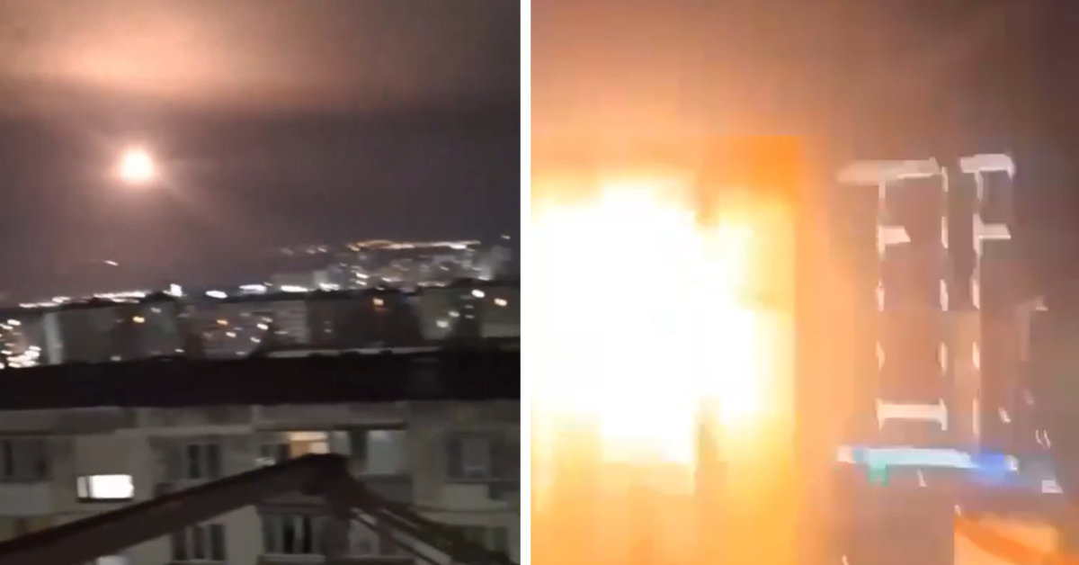 Rusai šaudė į Ukrainos dronus, bet paleido raketą į daugiabutį Novorosijske