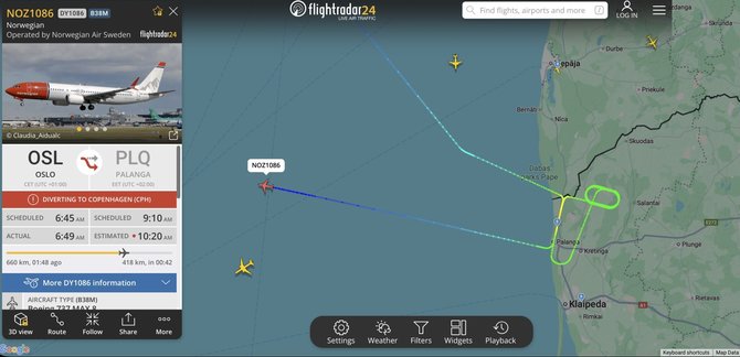 15min skaitytojo nuotr./Skrydis iš Oslo