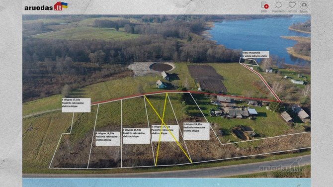 Tyrimo „Veni, Vidi, Vičiūnai“ stopkadras/ Dalis šiuo metu parduodamų Š.Matijošaičio žemių Molėtų rajone