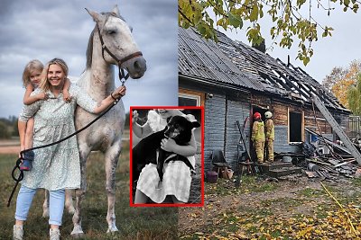 Viktorija Skritulskaitė su dukra ir žirgu