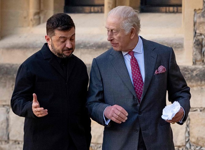 AFP/Scanpix/Volodymyras Zelenskis, karalius Karolis III