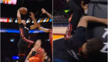 „Heat“ puolėjas Jovičius šiurpiai krito po nesėkmingo dėjimo