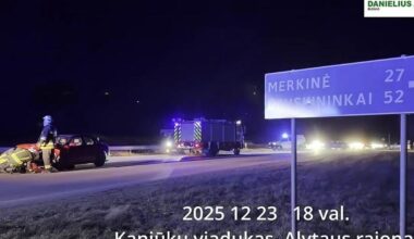 Avarija Alytaus rajone – du žmonės išvežti į ligoninę