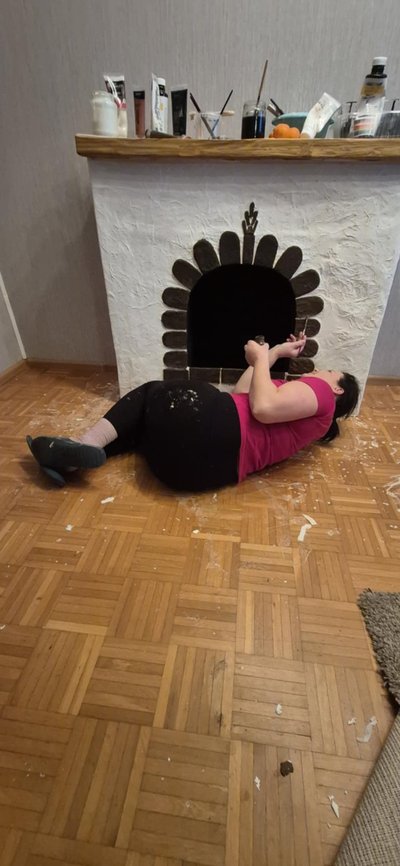 Agnės Klimavičienės pagaminta židinio imitacija