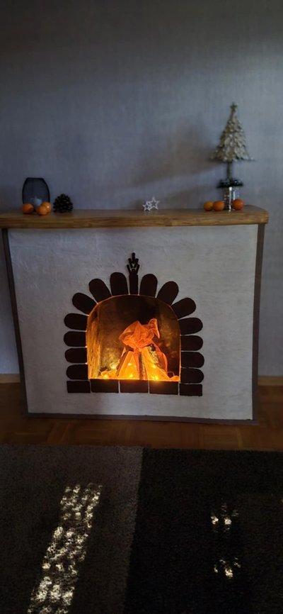 Agnės Klimavičienės pagaminta židinio imitacija