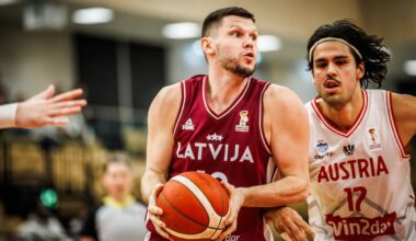 Po skaudaus niukso atsitiesę latviai įveikė austrus
