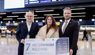 Oro uoste pasveikinta septynimilijoninė keleivė: fiksuotas rekordinis skaičius keliaujančių