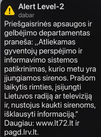 Pranešimas į mobiliuosius