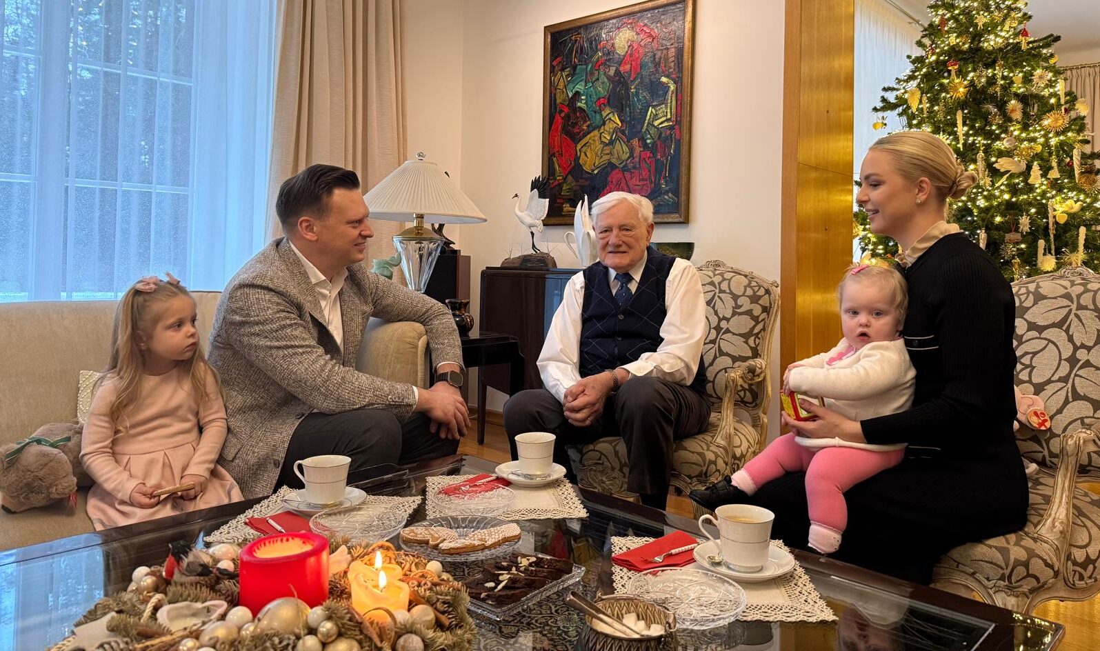 V. Adamkų aplankė Vilniaus miesto meras su šeima