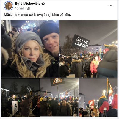 Eglė Mickevičienė proteste