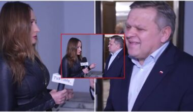 Tiesioginės transliacijos metu – nepadorus lenkų politiko elgesys: įniršęs vyras nesusilaikė - tv3.lt