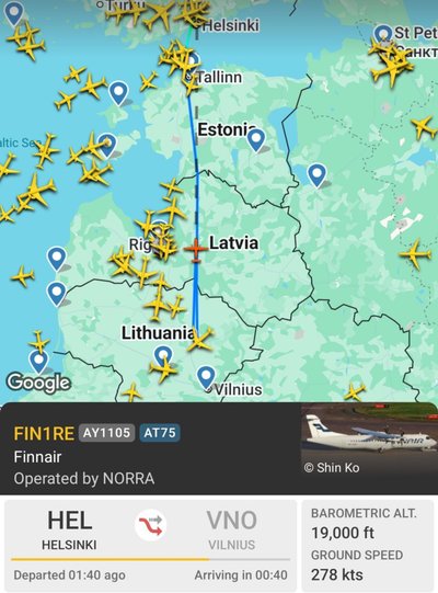 Iš Helsinkio į Vilnių skridęs lėktuvas vėl grįžta į Helsinkį