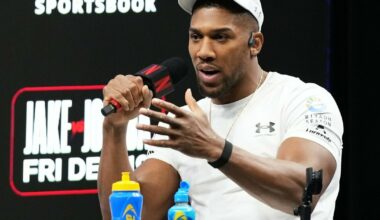Anthony Joshua nežada juokauti su Jake'u Paulu: „Nėra jokių šansų, kad ši kova truks visus raundus“