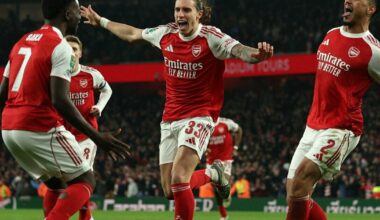 Baudinių serijoje varžovus palaužusi „Arsenal“ žengė į lygos taurės pusfinalį
