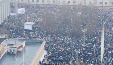 Vilniuje prie Seimo – didžiulis protestas „Šalin rankas nuo laisvo žodžio“ - Delfi