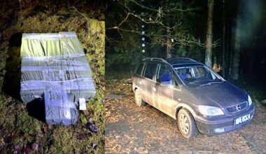 Pasieniečių išbaidyti, miške paliko ir kontrabandines cigaretes, ir automobilį