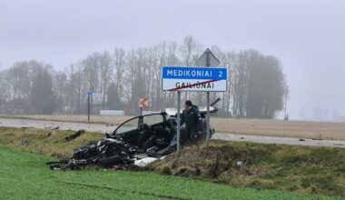 Iš automobilio neliko nieko, vairuotojas žuvo: skelbia tragiškos avarijos vaizdus Panevėžio rajone