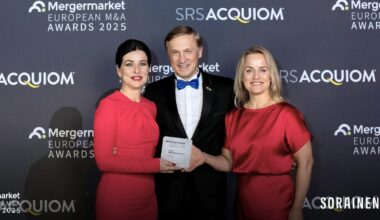 Augant Baltijos sandorių rinkai, „Sorainen“ pripažinta metų teisine patarėja Centrinėje ir Rytų Europoje