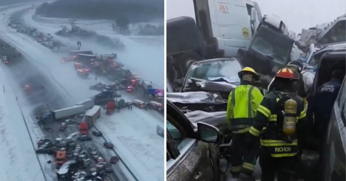 Apokaliptinė avarija JAV greitkelyje: po Padėkos dienos susidūrė 45 automobiliai ir vilkikai