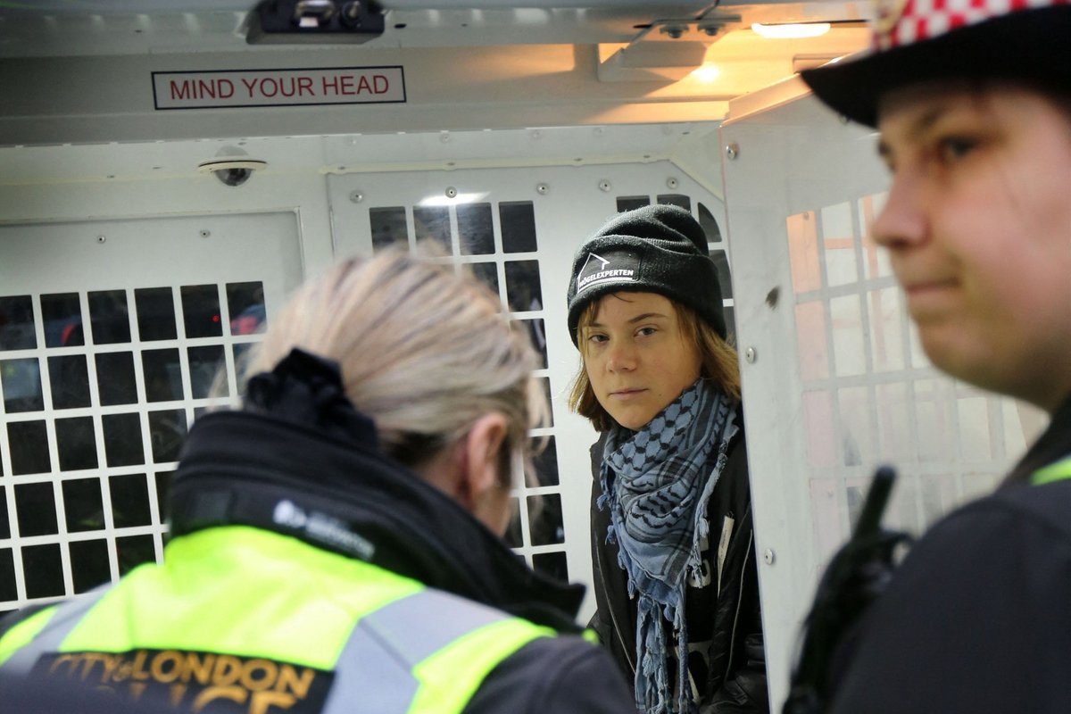 Londono centre sulaikyta Greta Thunberg