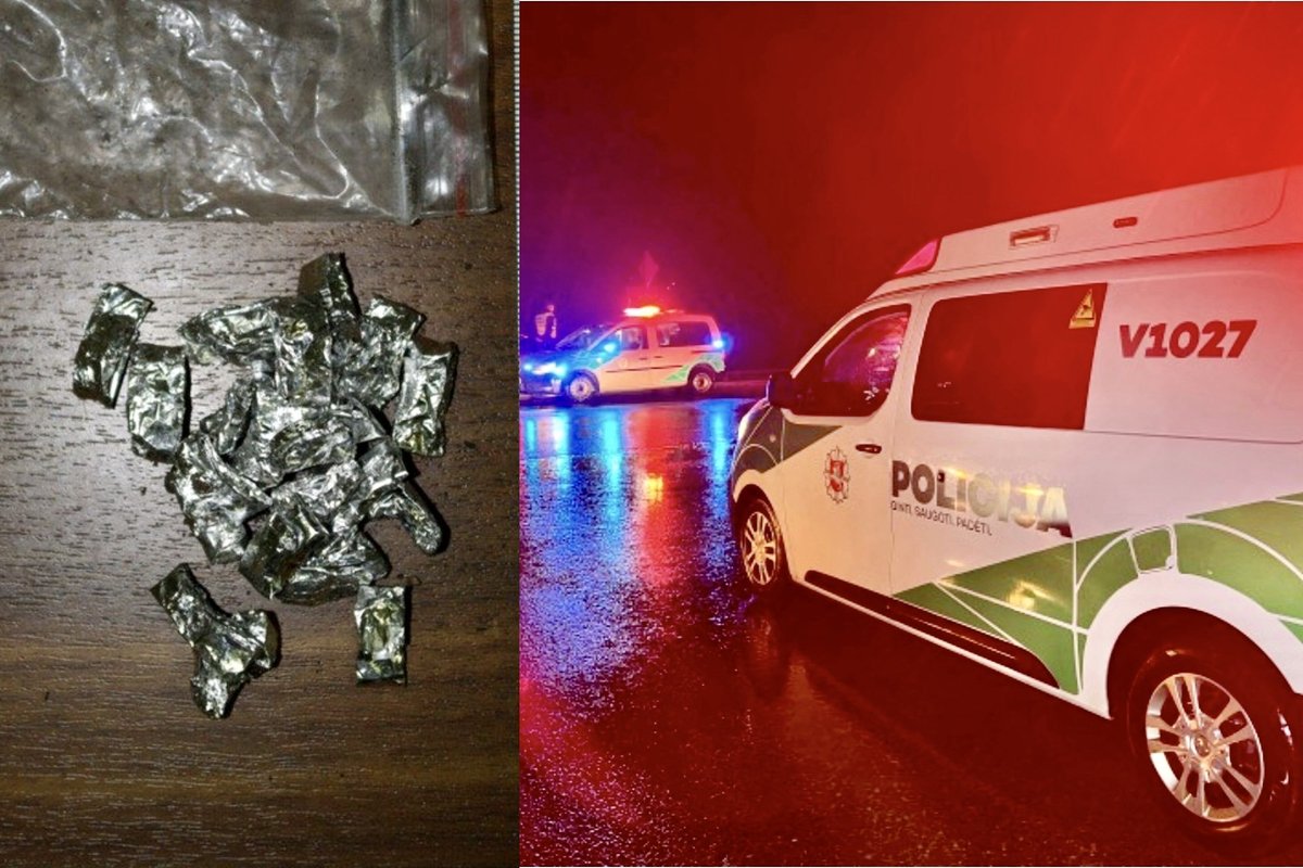 Vilniuje vyras rado maišą su narkotikais