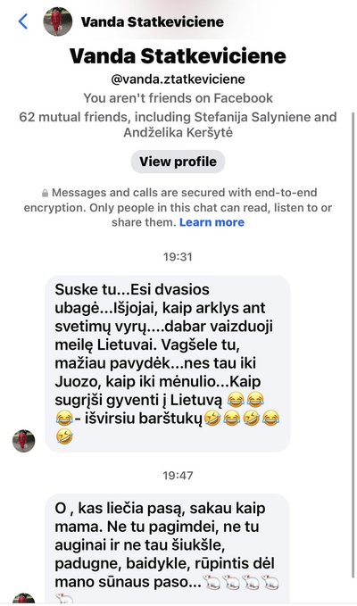 Danguolei Pečiukonytei-Juan Font adresuotos žinutės