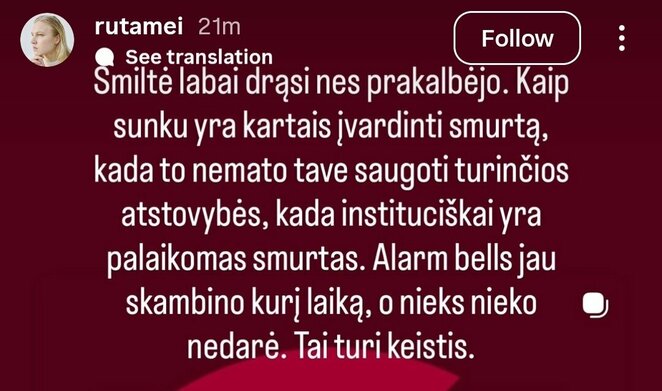 Rūtos Meilutytės žinutė | Instagram.com nuotr Rūtos Meilutytės žinutė | Instagram.com nuotr