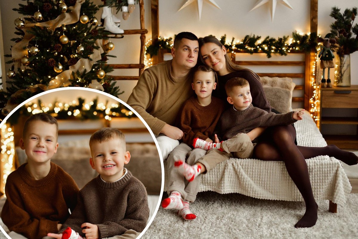 Laidų vedėjas Egidijus Vaškelevičius dalijasi šventine šeimos fotosesija