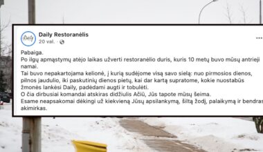 Daily restoranas Vilniaus Pilaitėje užsidaro