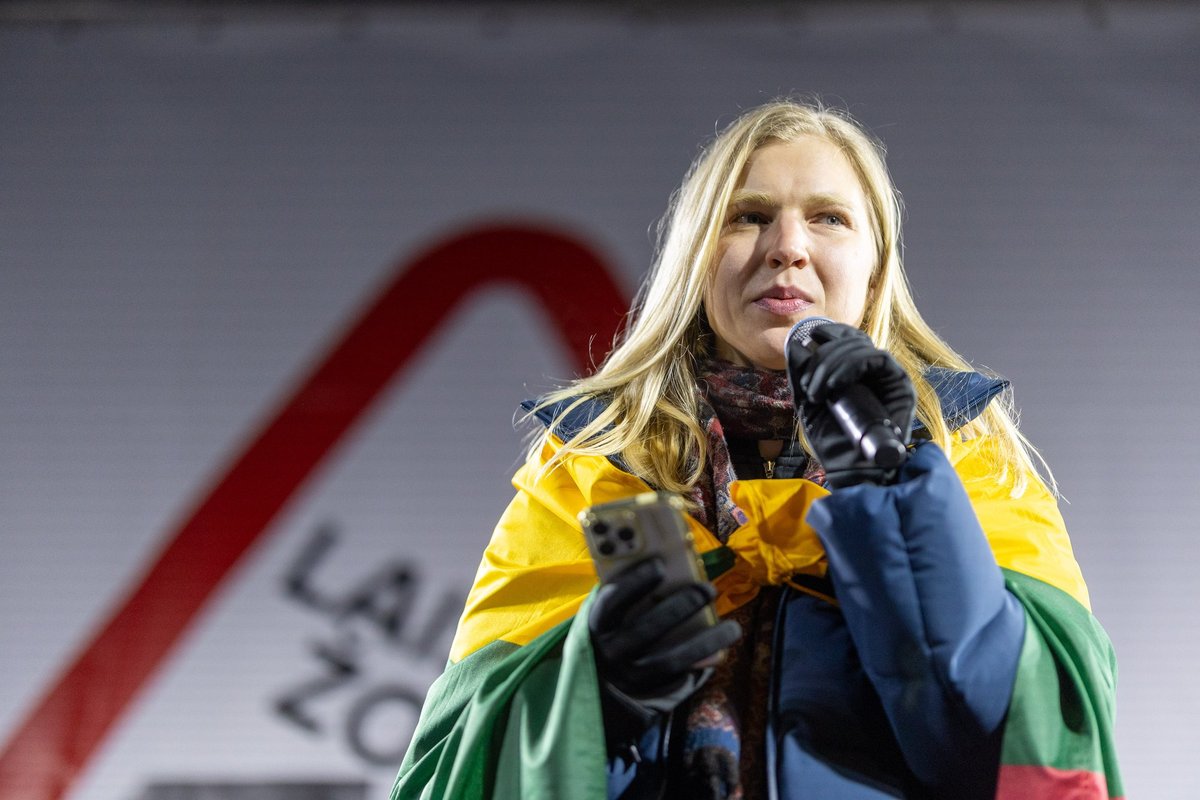 Prie Seimo proteste – ir Rūta Meilutytė: užtraukė legendinę dainą „Laisvė“ - Delfi