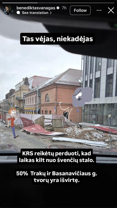 Benedikto Vanago žinutė socialiniuose tinkluose