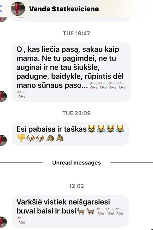 Juozo Statkevičiaus mamos Vandos žinutė Danguolei