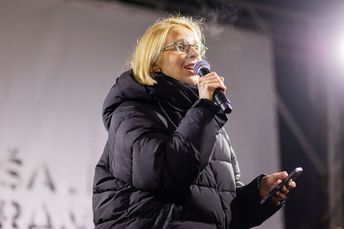 Patricija Adamovič / BNS/Ketvirtadienio protestas „Šalin rankas nuo laisvo žodžio!“