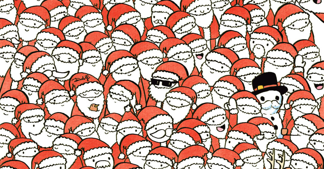 Vienas Kalėdų Senelis šiame piešinyje – ir be barzdos, ir be ūsų: raskite jį | Verslas