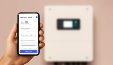 Ignitis savitarnos deklaravimo langas telefone.