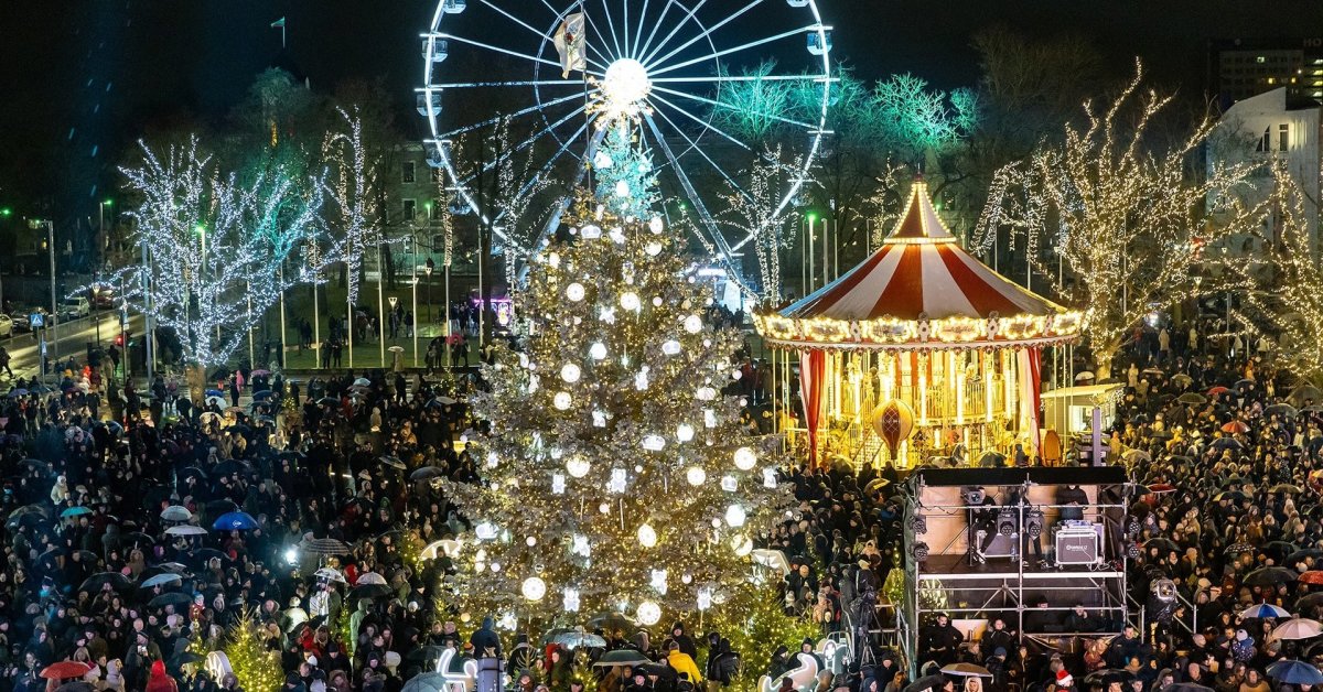 Šiauliai įžiebė įspūdingą Kalėdų eglę: ant šakų – naujas simbolis | Vardai