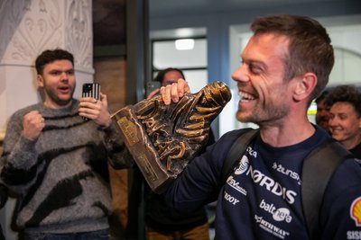 Dakaro ralio dalyvių sutikimas Vilniaus oro uoste