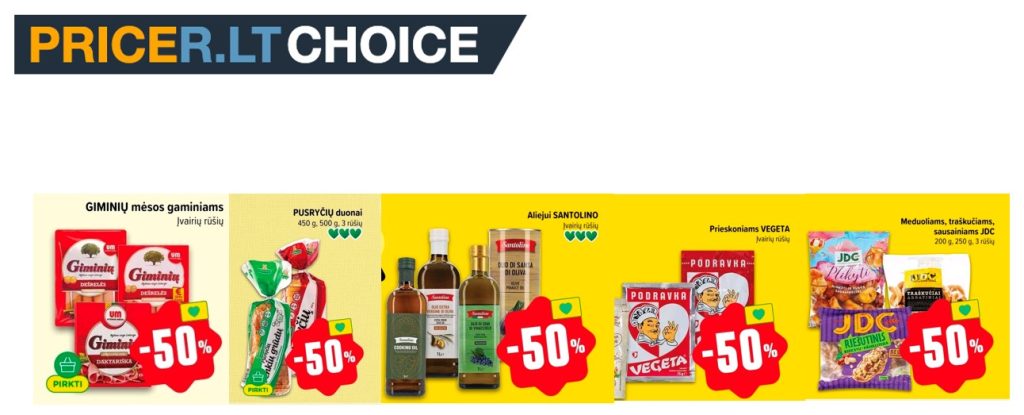 Pricer.lt komandos pasirinkimas Iki Akcijos ir Grupinės nuolaidos