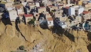 Kai kurie namai nuvirto nuo 20 metrų uolos, kiti vis dar kabo: į Siciliją atskrido Meloni