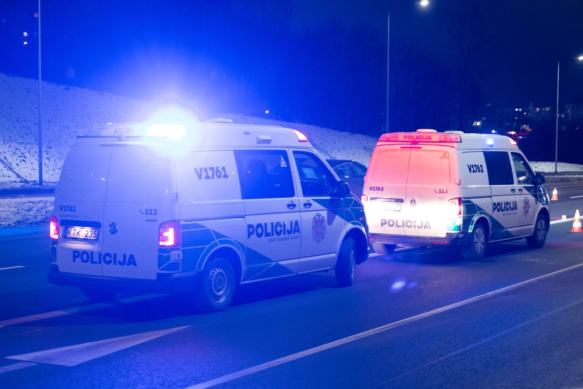 Šalčininkų roges tempęs BMW trenkėsi į medį, nukentėjo vyrai