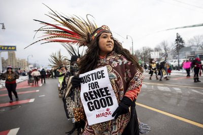 Protestai Mineapolyje prieš ICE politiką.