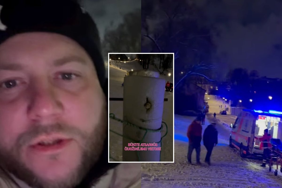 Užfiksavo nelaimę populiarioje čiuožinėjimo vietoje Vilniuje: bičiuliai vis judino tą strypą