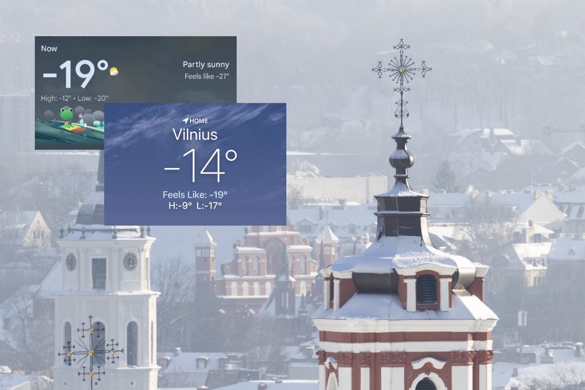 Du telefonai toje pačioje vietoje rodo skirtingą temperatūrą: meteorologas paaiškino, kodėl