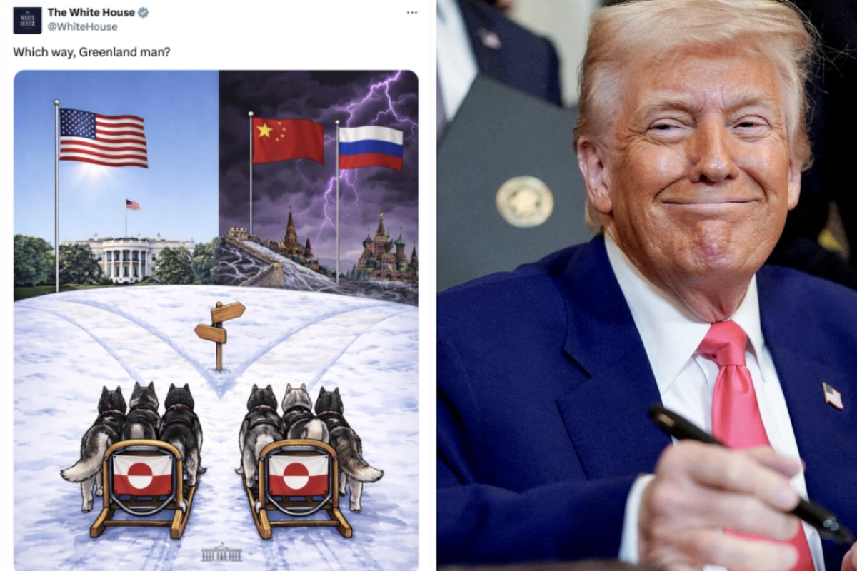 Vykstant susitikimui dėl Grenlandijos – mįslinga Baltųjų rūmų žinutė