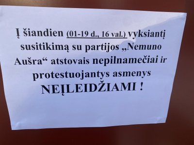 Draudimas atvykti į Žemaitaičio susitikimą