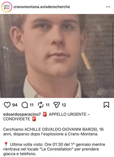 Šveicarijoje po gaisro ieškomi žmonės