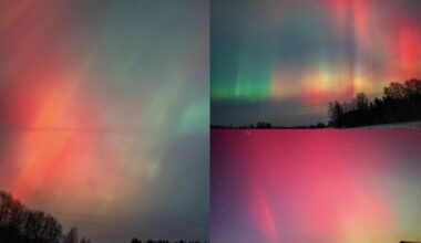 Naktį danguje nušvito ryški Šiaurės pašvaistė – žmonės puolė fotografuoti