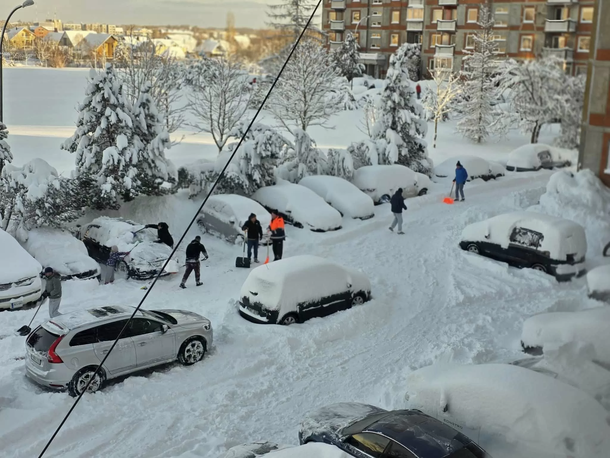 Sniegas Plungėje. Plungės miesto seniūnijos nuotrauka